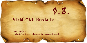 Vidéki Beatrix névjegykártya